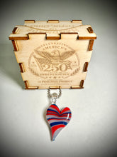 Load image into Gallery viewer, America’s 250th Commemorative Glass Heart Pendant