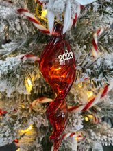 Load image into Gallery viewer, Ruby Handmade Glass Icicle Ornament
