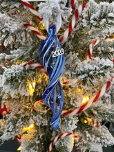 Load image into Gallery viewer, Blue and White Glass Icicle Ornament

