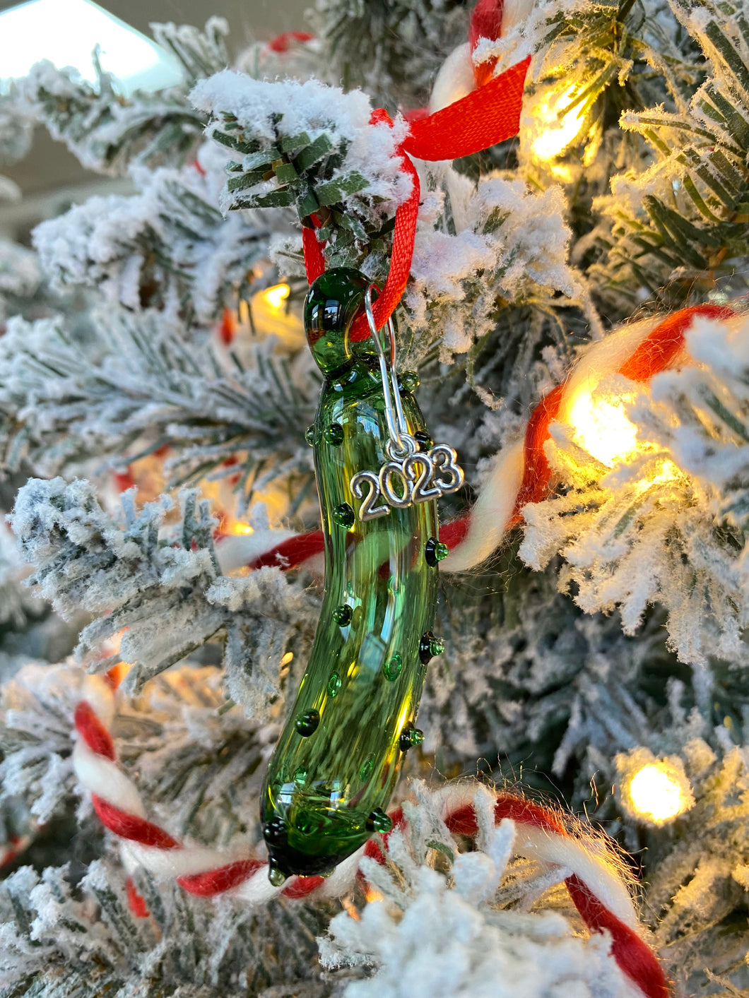 Preorder Mini Hand blown glass pickle ornament