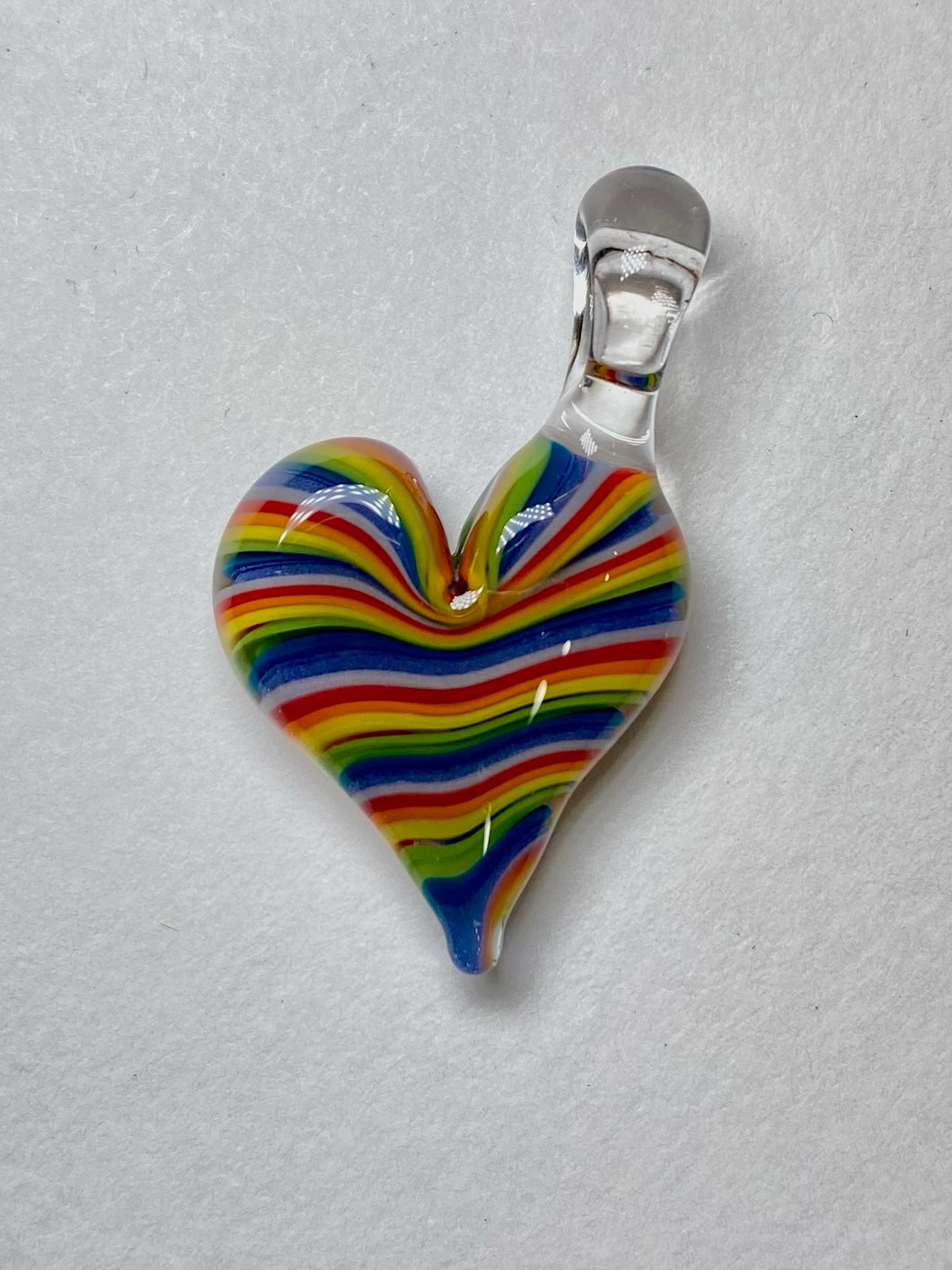Rainbow Glass Heart Pendant